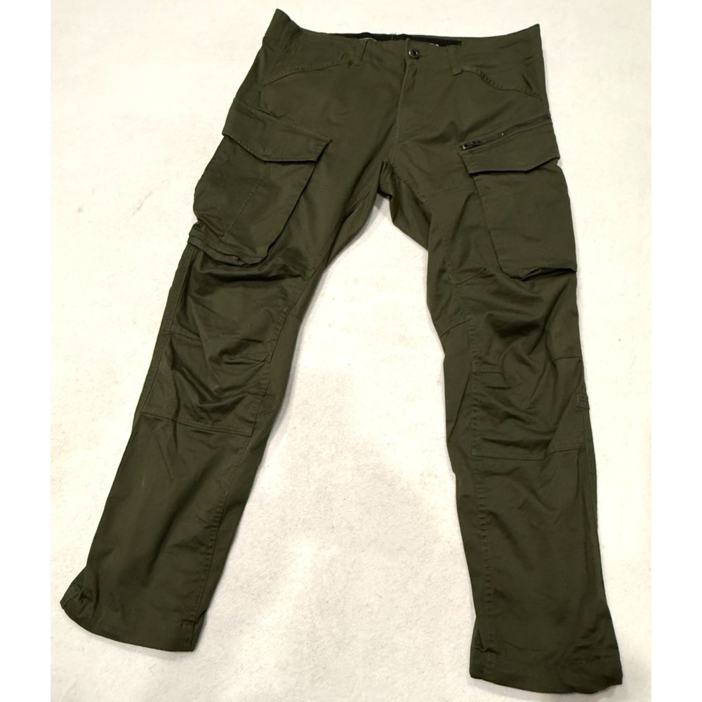 G Star Raw Mens Army Green Pants size 36 Cargo Tapered Leg